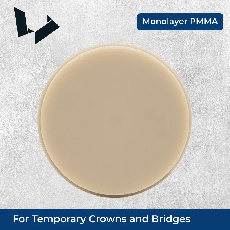 

98mm Cad Cam Dental Milling PMMA Blank Monolayer Highly Cross-linked Polymethylmethacrylate Pucks