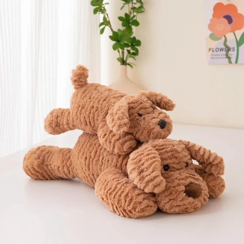 Juguete de peluche de perro encantador, muñeca de Animal de peluche suave, Linda almohada larga de cachorro, muñeca de acompañamiento de bebé, regalo de cumpleaños para novia y niños