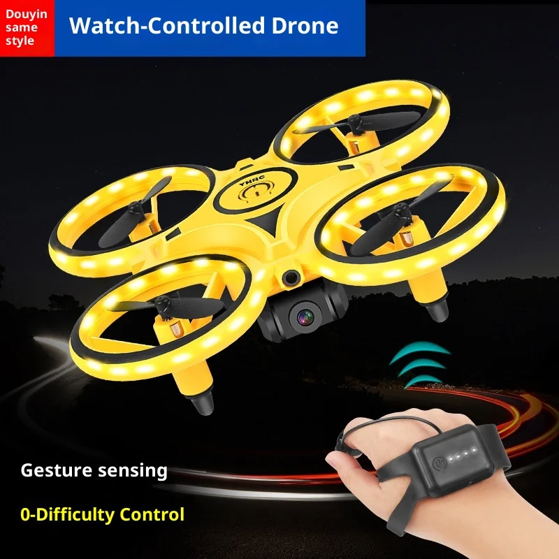 โดรนของเล่นควบคุมด้วยท่าทางไฟฟ้า พร้อมไฟ โดรนบังคับวิทยุอัจฉริยะ พร้อมไฟ LED ของเล่นกลางแจ้งสำหรับเด็กชาย เด็กหญิง ของขวัญ