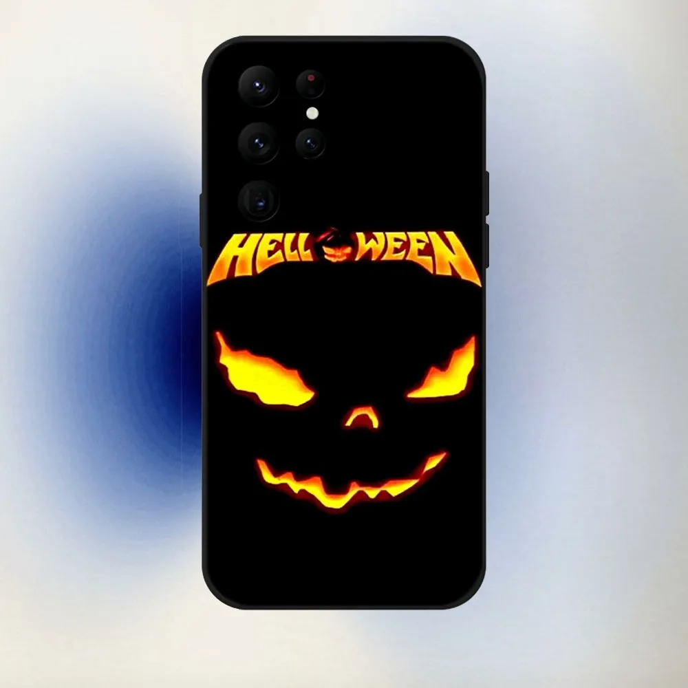 Band H-Helloween Phone Case For Samsung S24,23,22,30,21,10,9,Ultra,Plus,Lite,FE,5G Black Soft Case