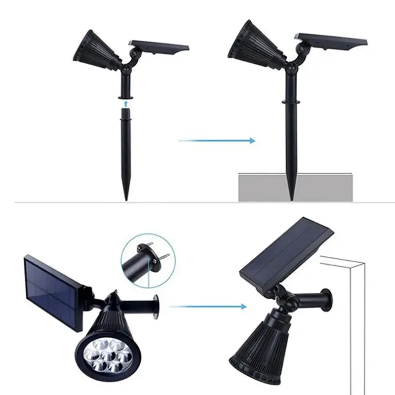 ABJN-Solar Lamp Outdoor Lights Changing Ground Gardening Garden Light Waterproof Landscape Spotlights Garden Decoration, Durable