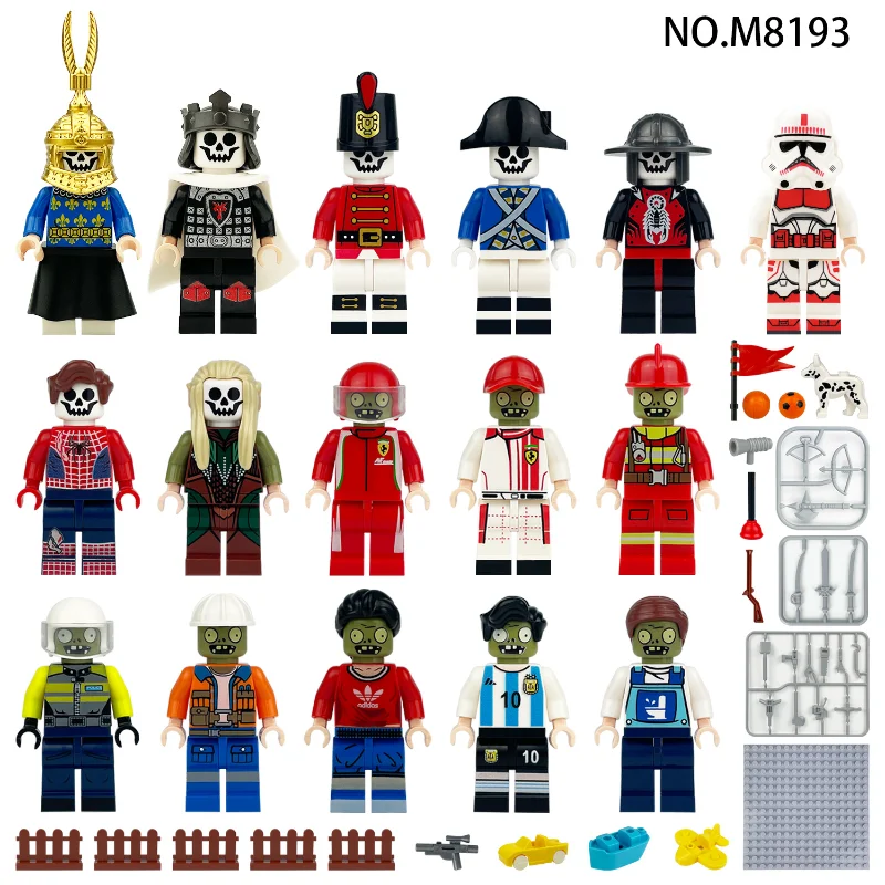 Children's Building Blocks Toy Mini Figure Humanoid Dolls Cartoon Character Birthday Gift Educational Playset for Kids