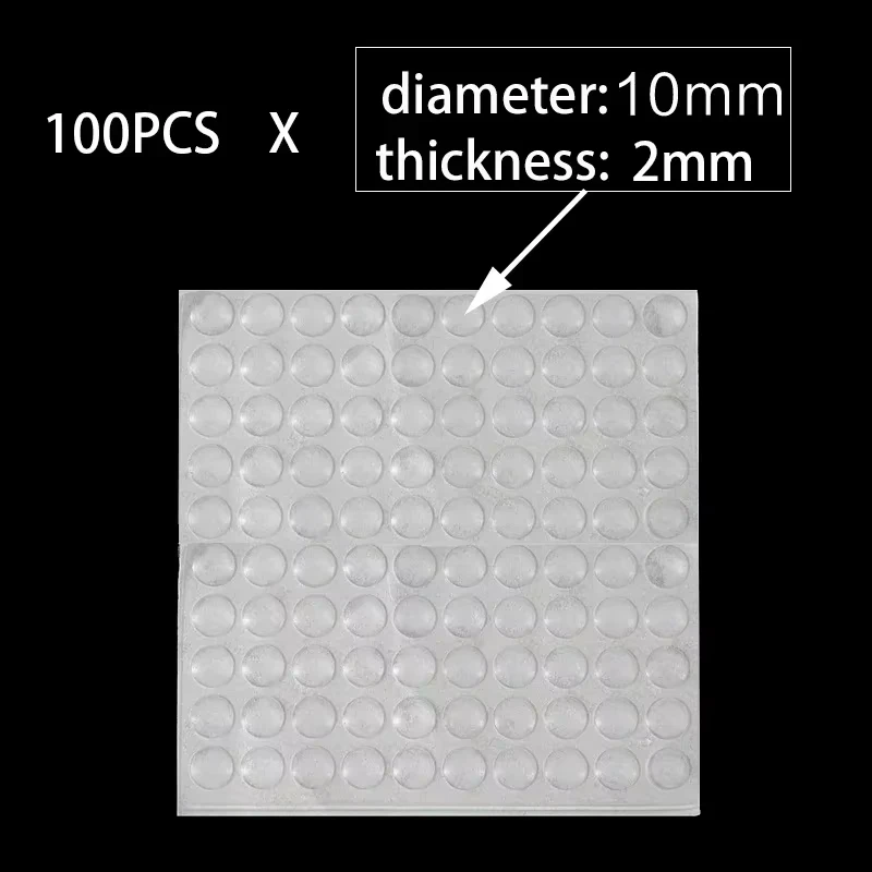 100Pcs Silicone Anti-Slip Pads - Self-Adhesive Rubber Feet, Vibration Dampening Buffers for Furniture, Appliances, and Cabinets
