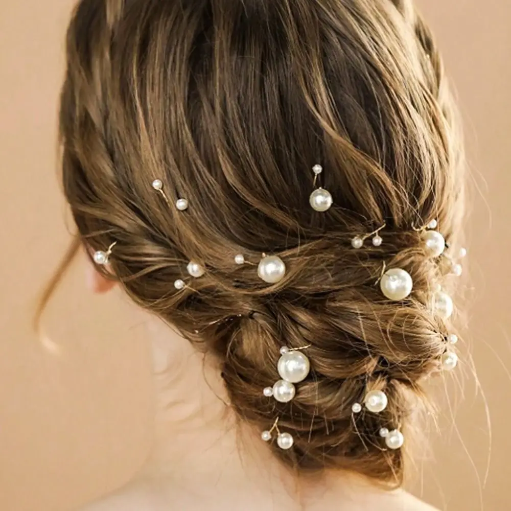 18 шт./компл., свадебная заколка для волос с двойной головкой, искусственный жемчуг, складная элегантная свадебная заколка для волос, винтажная заколка для волос из искусственного жемчуга