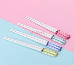 Children's chopsticks made of alloy material, baby eating chopsticks, anti scalding and anti slip circular short chopsticks