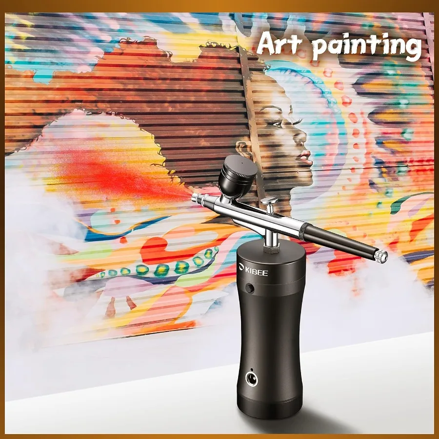 ปืนพ่นสีลมแบบพกพาไร้สาย ชาร์จไฟได้ ขนาดมินิ เหมาะสำหรับแต่งหน้า สักลาย ทำเล็บ และเพ้นท์หน้า