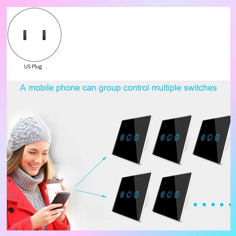 T23C Tuya Smart Leben LED Dimmer Schalter Wifi Smart Licht Touch Schalter Dimmen Kompatibel Für Google Hause