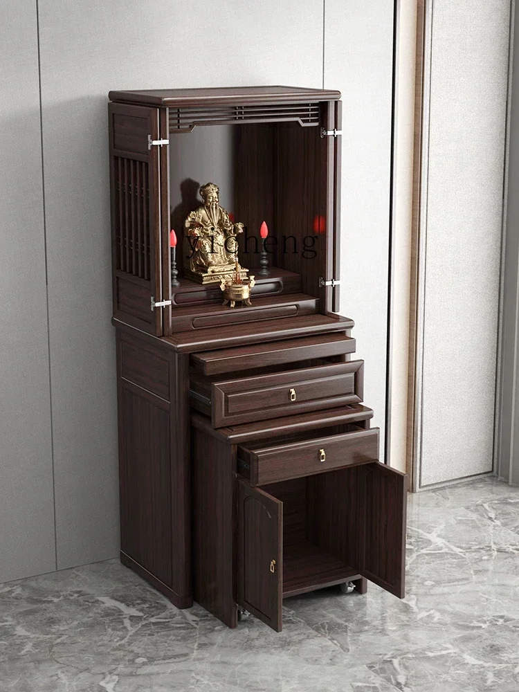 XL New Chinese Style Solid Wood with Door Buddha Niche Altar Rosewood Clothes Closet Household Buddha Shrine