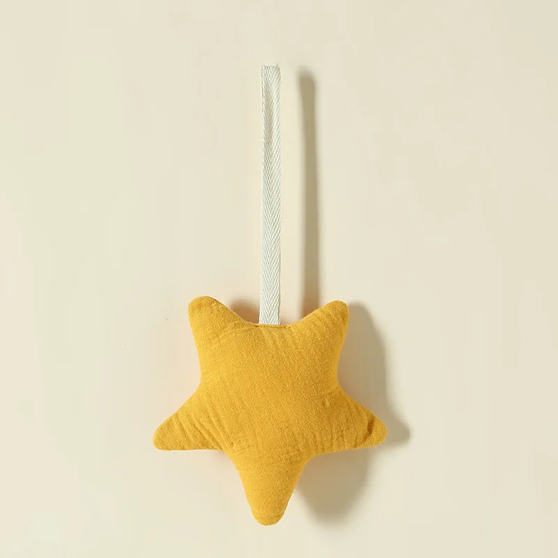 100% Cotton Gauze Baby Stroller Rattle Pendant-Star&Moon Wind Chime Bed Bell,Soft Skin-Friendly,Soothing Sleep Toy for Stroller view 4