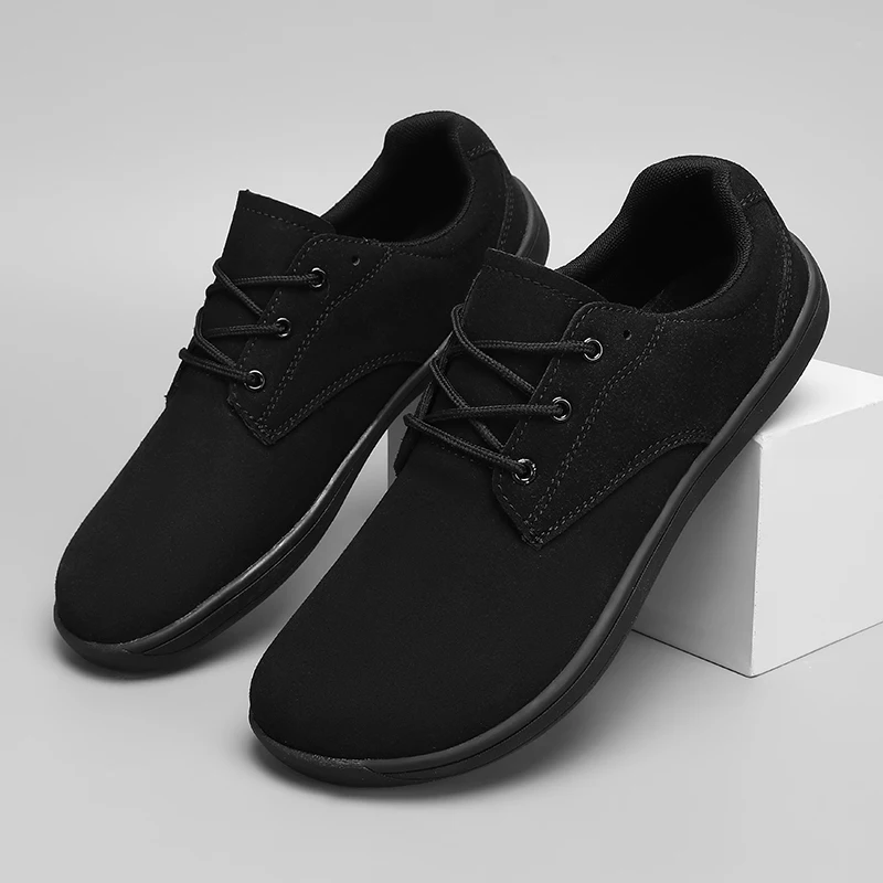 Men's Wide Toe Box Off-road Running Shoes Zero Drop Anti Slip Ultra Wide Walking Shoes Cushioned Denim Boots Large Size 39 48