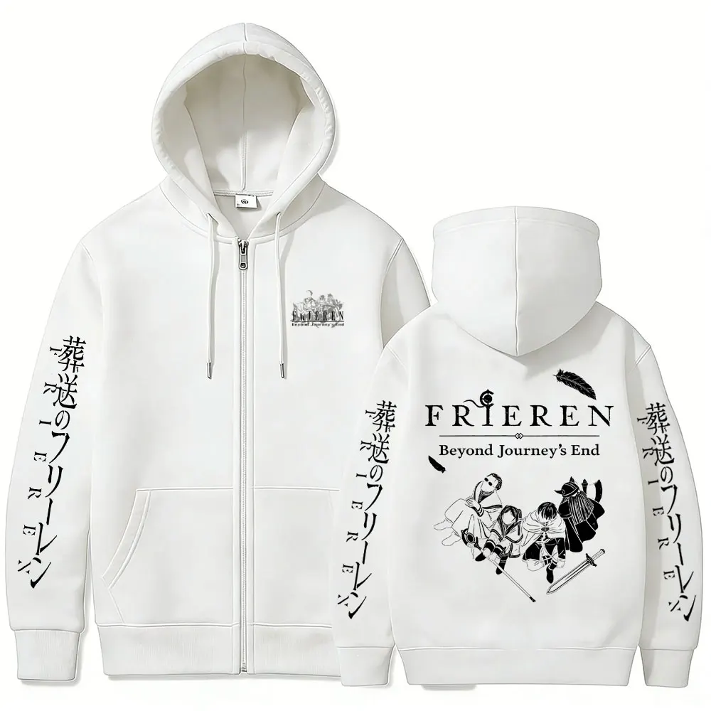 Anime Frieren: Beyond Journey's End Frieren Merch Reißverschluss-Hoodie für Herren und Damen, Freizeitkleidung, Cosplay, Manga, Harajuku, Jacke mit Reißverschluss – Detail 7