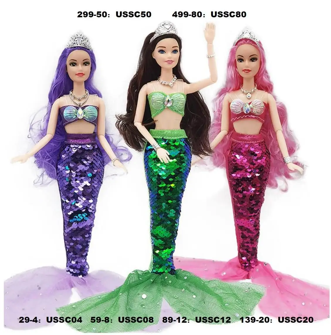 MermaidJoint Dolls Action Figure giocattoli per bambini articoli Kawaii accessori per bambole testa abiti per 30 CM figura gioco per bambini fai da te