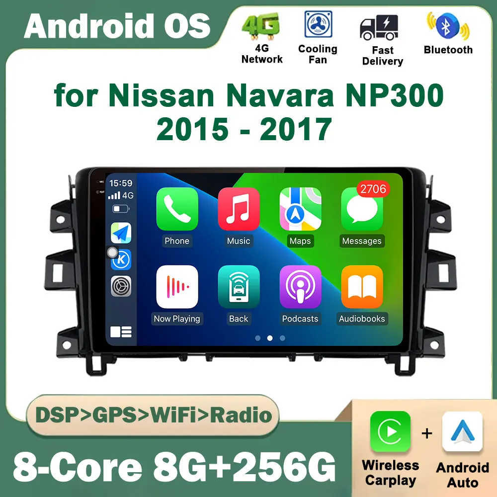 Android OS GPS Navi 10 дюймов для Nissan Navara NP300 2015 - 2017 автомобильное радио видео мультимедийный плеер BT 4G DSP стерео сенсорный экран