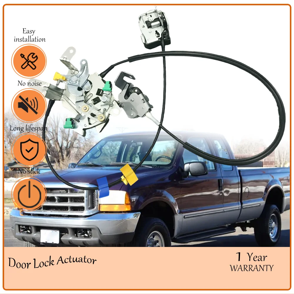 Left Right Door Lock Latch With Cable,Suited to Ford F-250 F-350 Super Duty 1999-2007, oem 6C3Z28264A01AA,6C3Z-28264A00-AA
