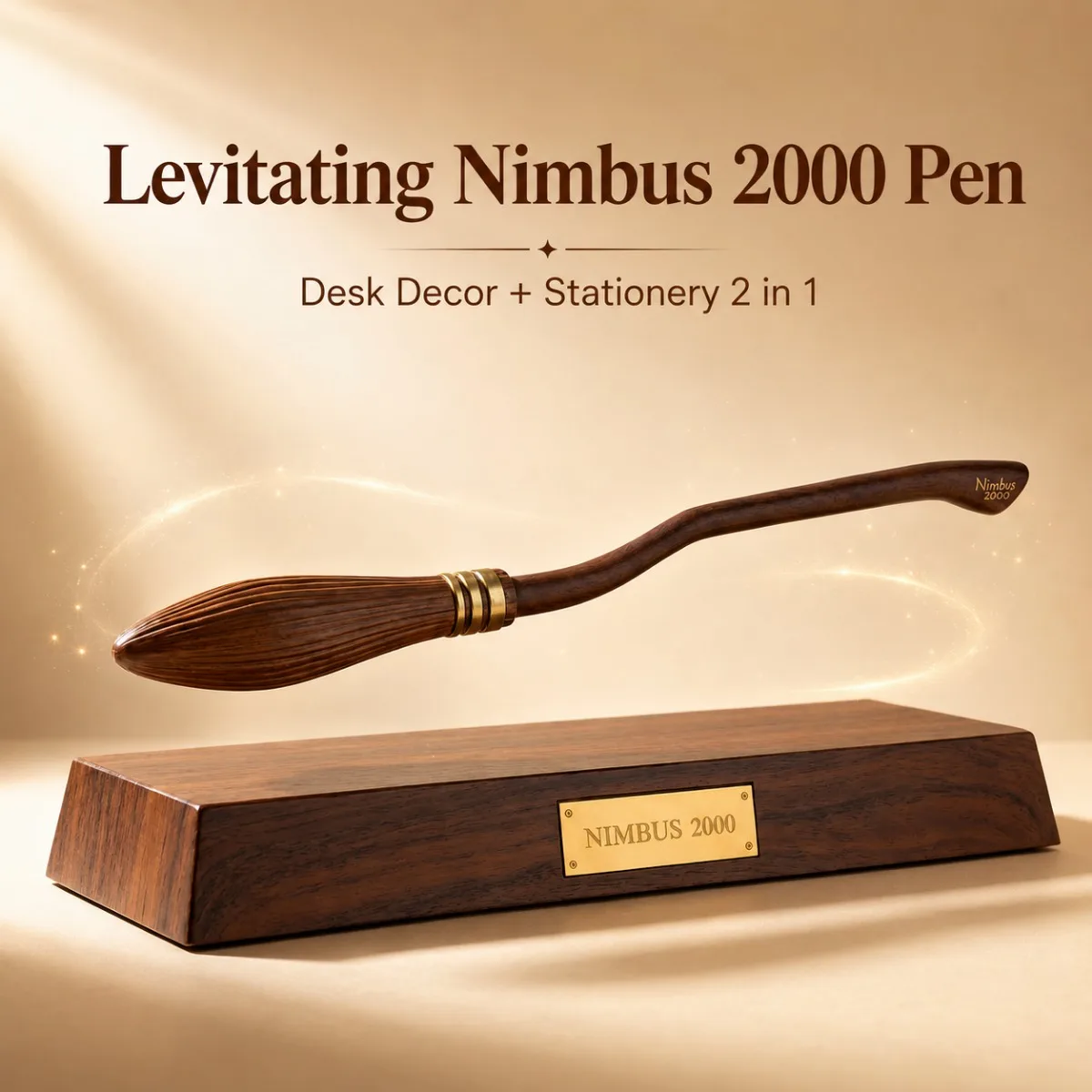 Haries Penggemar Nimbus 2000 Floating Broom Pen Magnetic Levitating Ballpoint Pen Desk Toy Gift