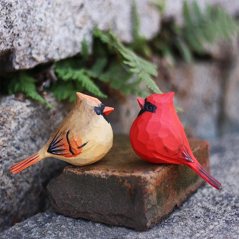 Main cardinal wood carving crafts couple chubby female main cardinal pure handmade solid wood ornaments home decoration