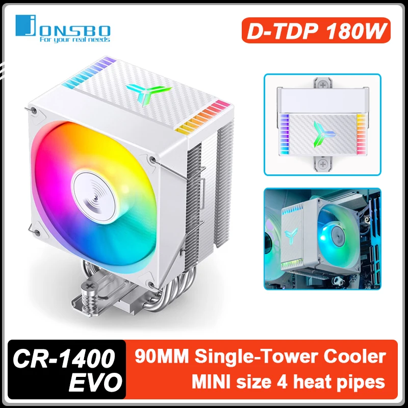 

JONSBO CR-1400 EVO CPU Cooler 4 Heat Pipe ARGB Fan Air-cooled Radiator For LGA1700 115X 1200 AM5 AM4