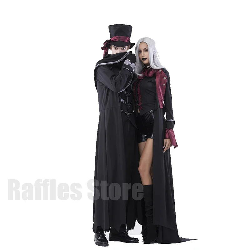 Halloween Party Vampire Couple Costume Demon Bloody Handsome Cosplay Womens disfraz Hat Terrible Blood Countess Uniforms