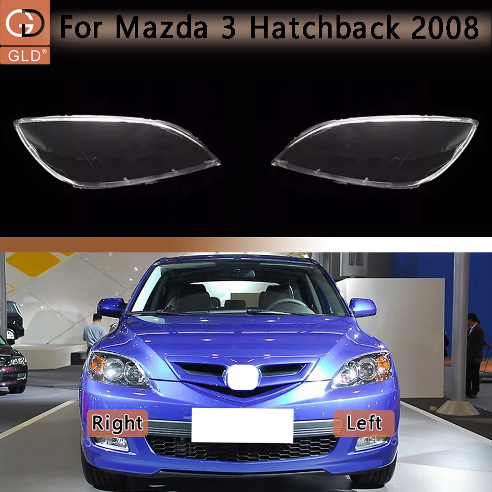 

Front Glass Lens Lamp Shade Shell For Mazda 2008 3 Hatchback Accessories Vehicles Transparent PC Material Headlights Glass Shell