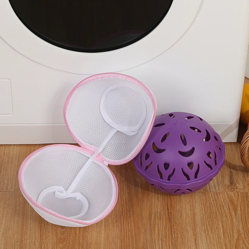 2022 Folding Laundry Bra Storage Bags Washing Machine White Bra Anti-deformation Underwear Protective Mesh Zipper Bag Organizer