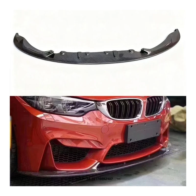 

New Yaochi 1 Year Warranty M3 M4 F80 F82 Carbon Fiber Front Bumper with Exhaust Cutouts-Bolt-On Retrofit Upgrade