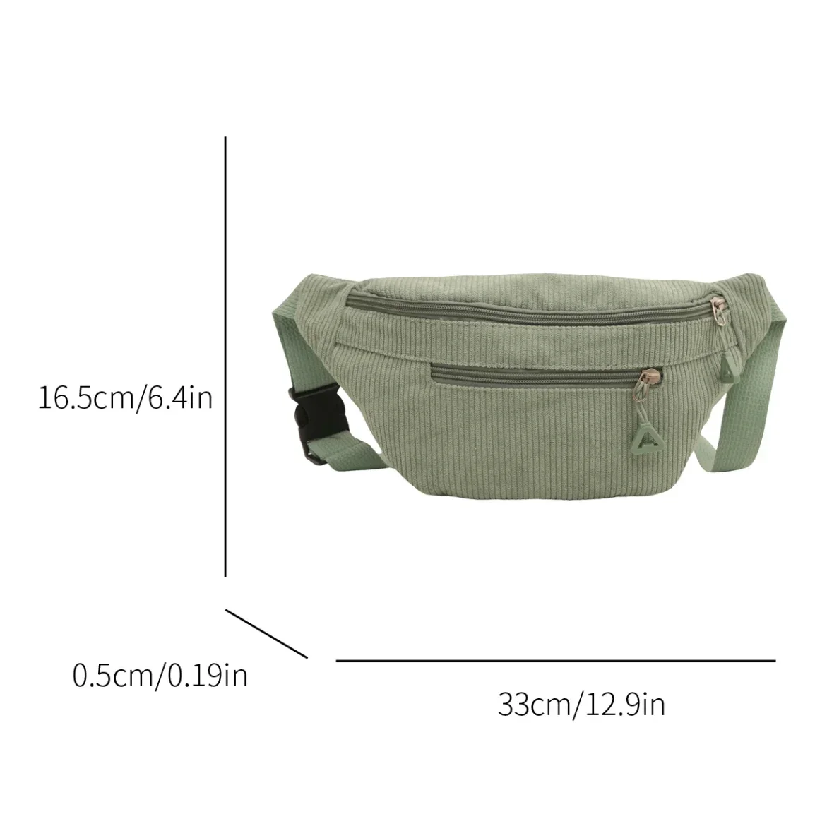 Casual Large Capacity Waist Bag For Women Brown Corduroy Crossbody Chest Bag Leisure Travel Anti theft Belt Bag Banana Purse