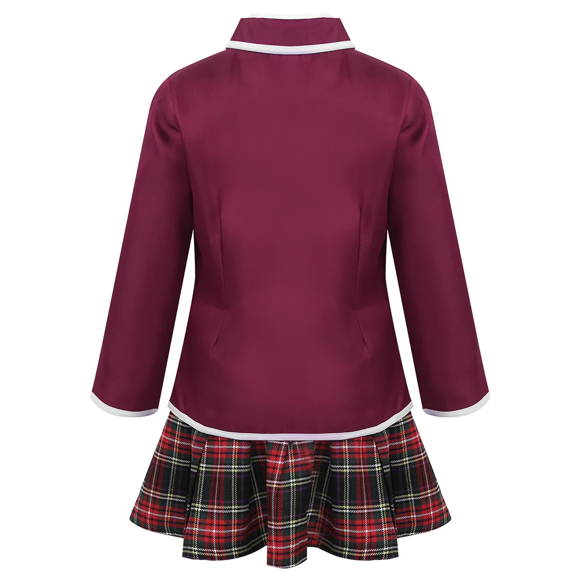 Fotografia 4: Crianças estilo britânico uniforme escolar crianças meninas terno meninas roupas casaco + camisa gravata mini saia define anime traje