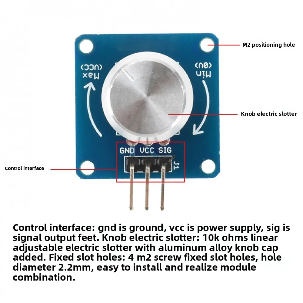 وحدة تبديل مقبض الجهد DC3-5.5V 280 ° مستشعر زاوية دوار حساسية عالية قابل للتعديل للتحكم في مستوى الصوت/الضوء لاردوينو #6