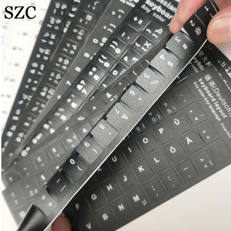 Multi-language Keyboard Stickers English/Russian/French/Deutsch/Arabic/Italian/Japanese Letter Replacement For Laptop PC