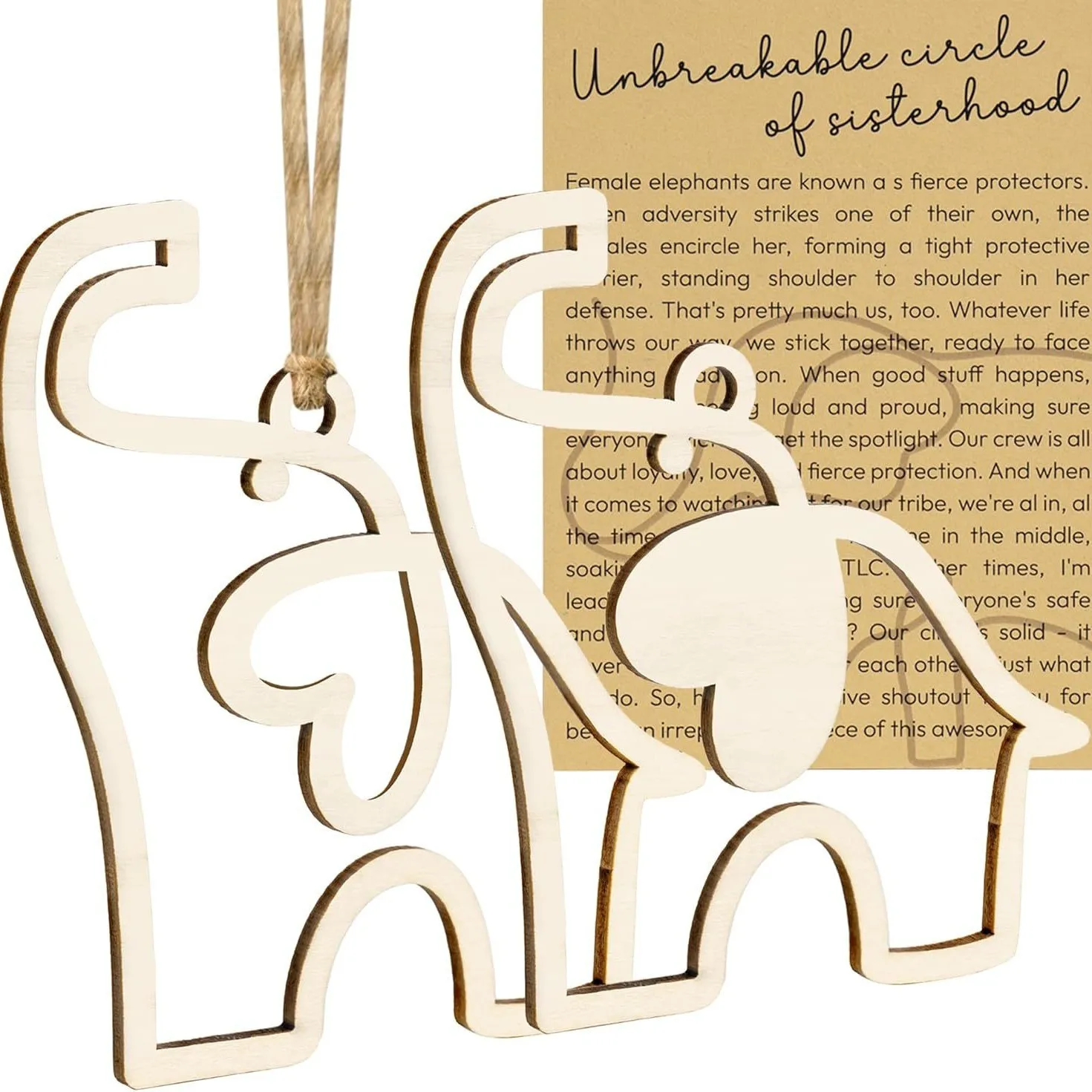 

Wooden Friendship Gift Sisterhood Elephant With Story Card Christmas Tree Decorations Sisterhood Elephant Ornaments