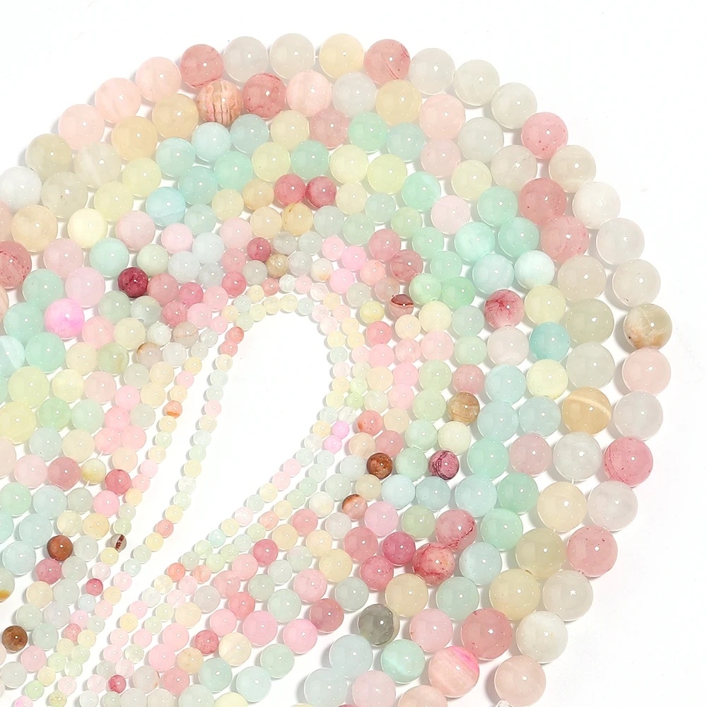 

1 Strand Colorful Jades Stone Beads Round Natural Stone Beads Loose Spacer Beads For DIY Jewelry Making Bracelet Necklace