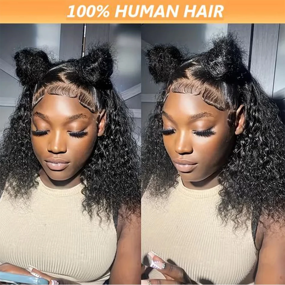 13X4 Curly Wigs Bob Wig Ready to Wear Glueless Kinky Curly Lace Front Human Hair Wigs for Women Perruque Cheveux Humains On Sale image 2