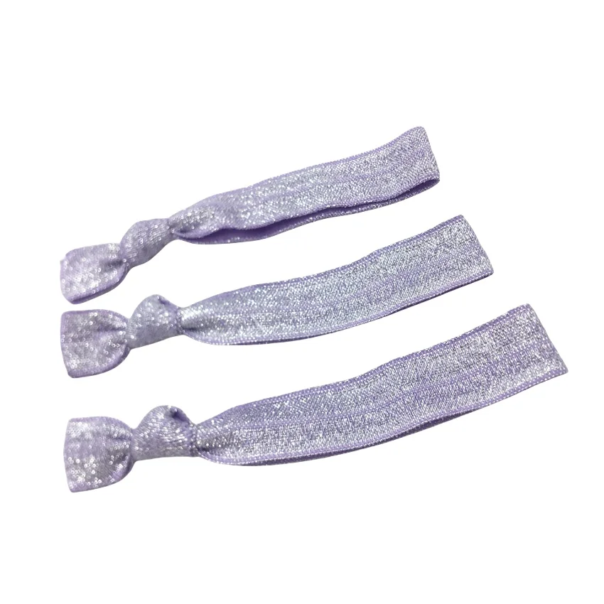 50 Stück/200 Stück glitzernde geknotete Haargummis, Pferdeschwanzhalter, bunt, keine Falten, elastisches Band, Handdreh-Armband, Zubehör – Detail 17