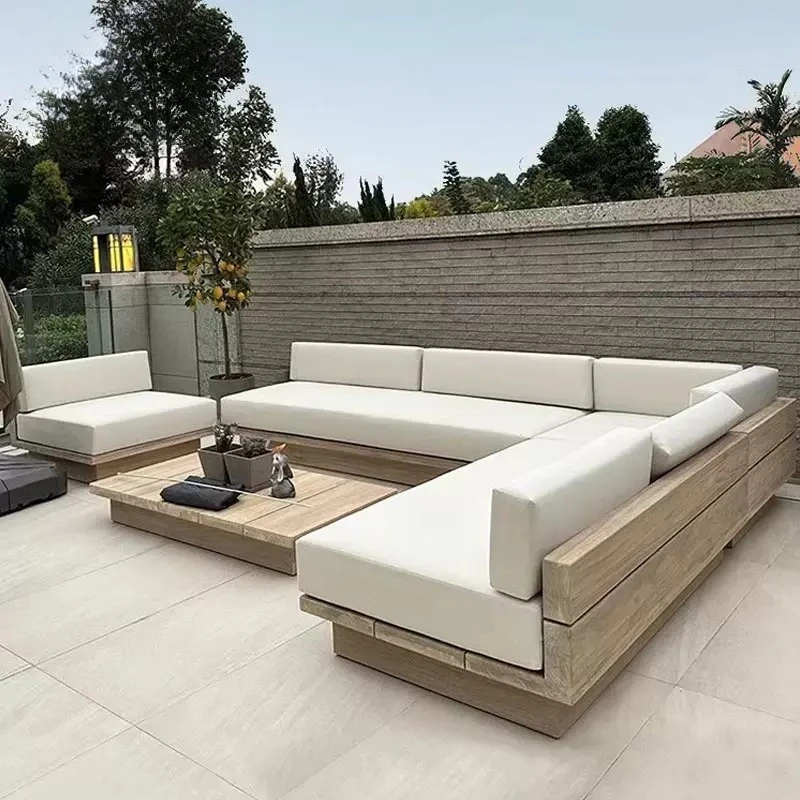 Japanese Style Waterproof and Sunscreen Garden Sofa, Minimalist Designer, Modern Garden Sofa, Artistic Outdoor Furniture, Divano