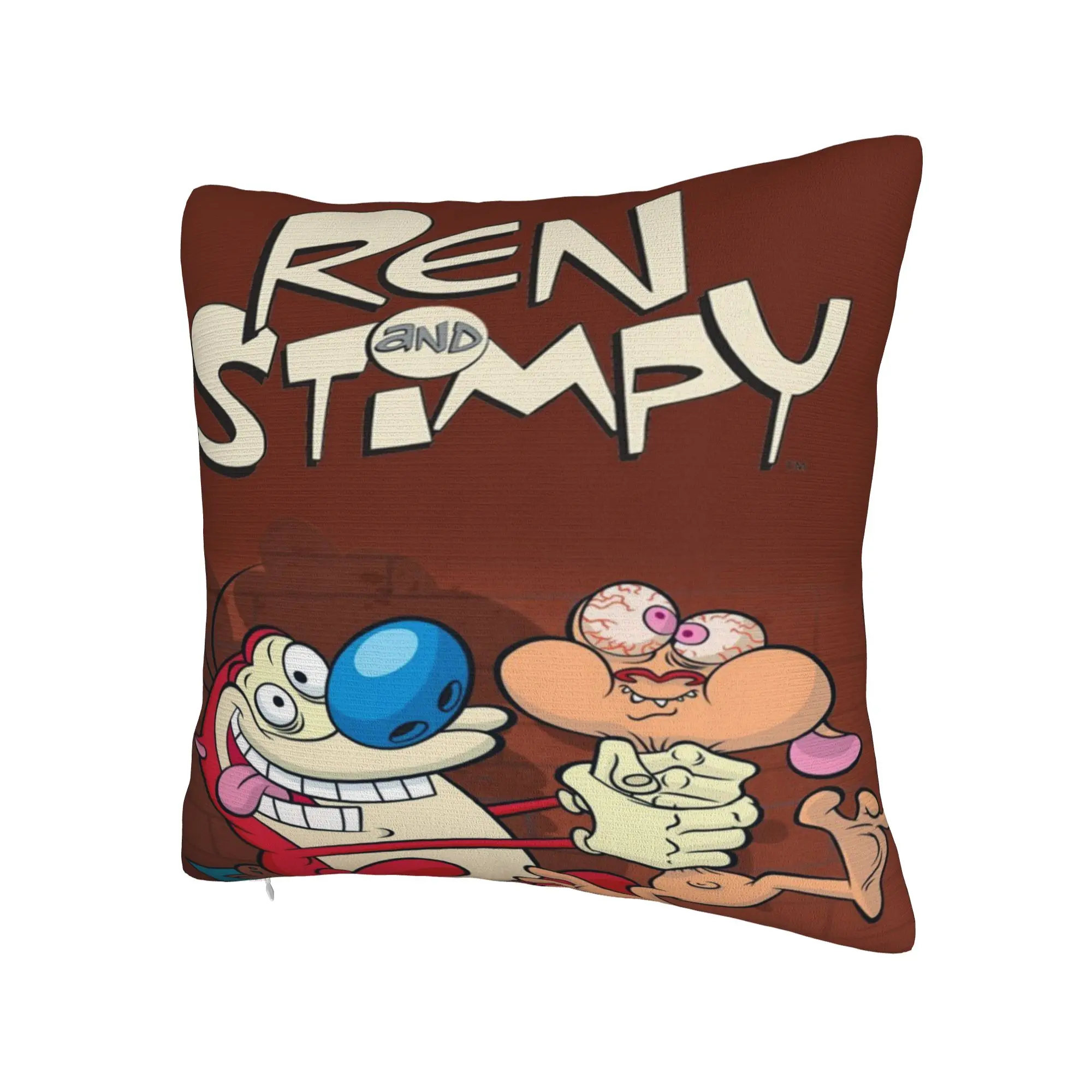  Duo Rucksack Ren & Stimpy  Pillowcase Merch Soft Cushion Cover  Pillow Covers Car Decor Zipper Multiple Sizes