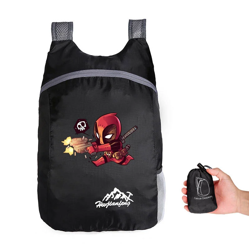 2024 New Dead-pool Superhero Foldable Travel Backpacks Outdoor Sports Travel Backpack Lightweight Storage Bag Cycling Backpacks