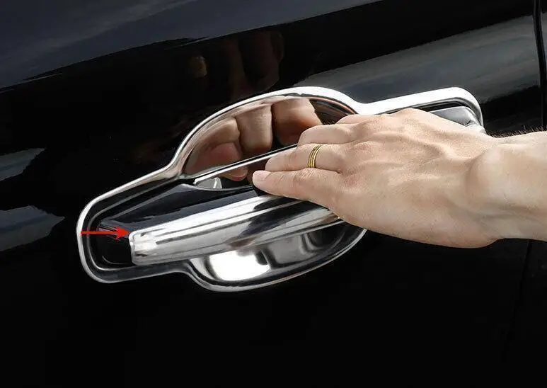

for Lincoln Corsair 2020 - 2022 Silver Steel Outside Door Handle Cover Trim -
