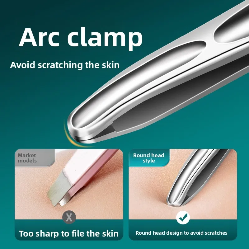 tainless Steel Precision Tweezers for Eyebrow Eyelashes Beard & Mustache - High-Accuracy Round Head, Seamless Clamping