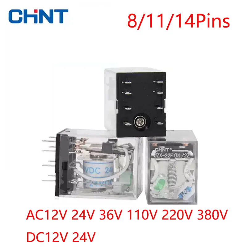 CHINT JZX-22F(D)/2Z 3Z 4Z JQX-13F(D) /2Z AC DC 12V 24V 36V 110V 220V 380V RXM MY2NJ MY4NJ MINI Intermediate Relay RXM2LB2BD