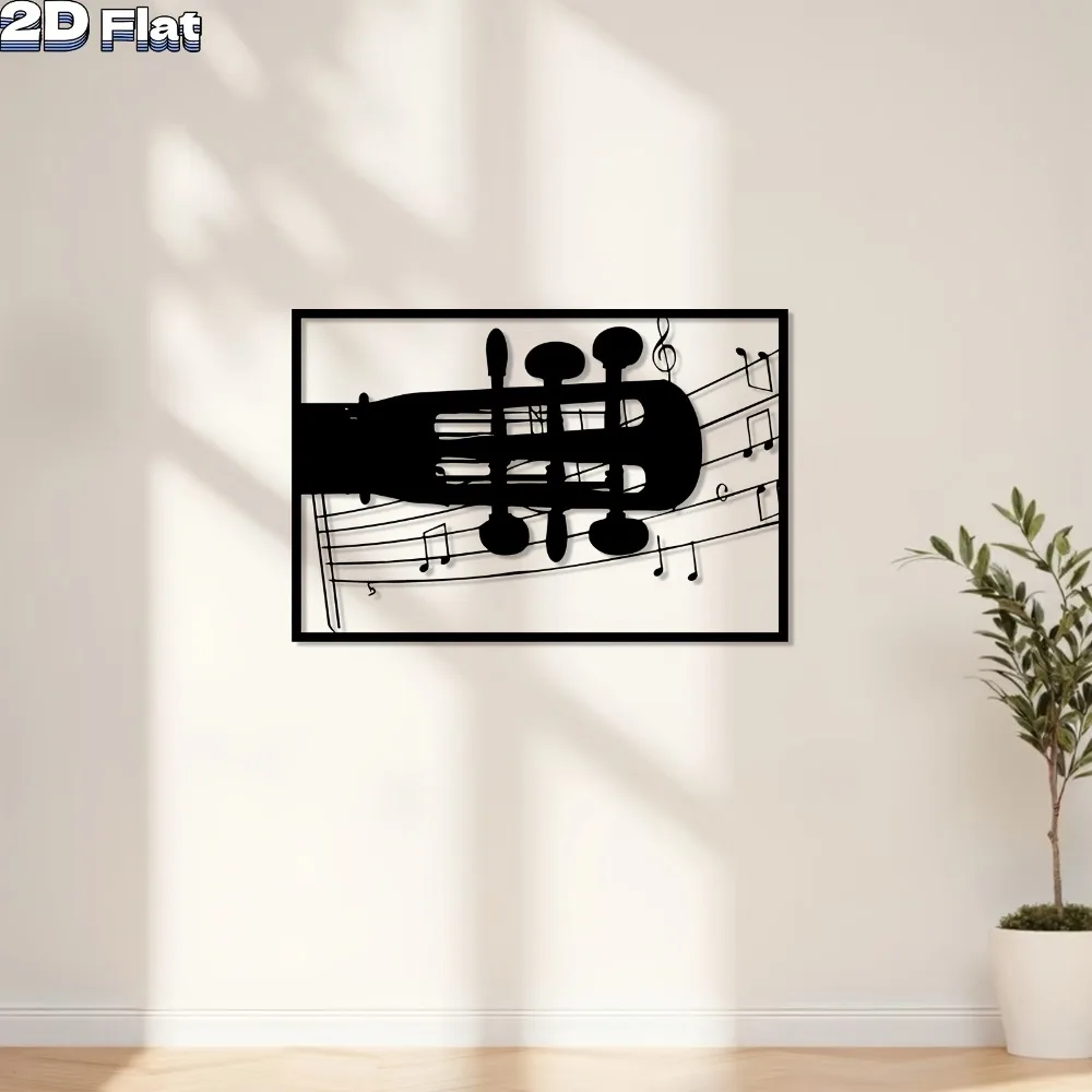 CIFBUY Metal Wall Art Violin Musical Notes Sculpture Indoor Outdoor Weather Resistant Hanging Decor Display