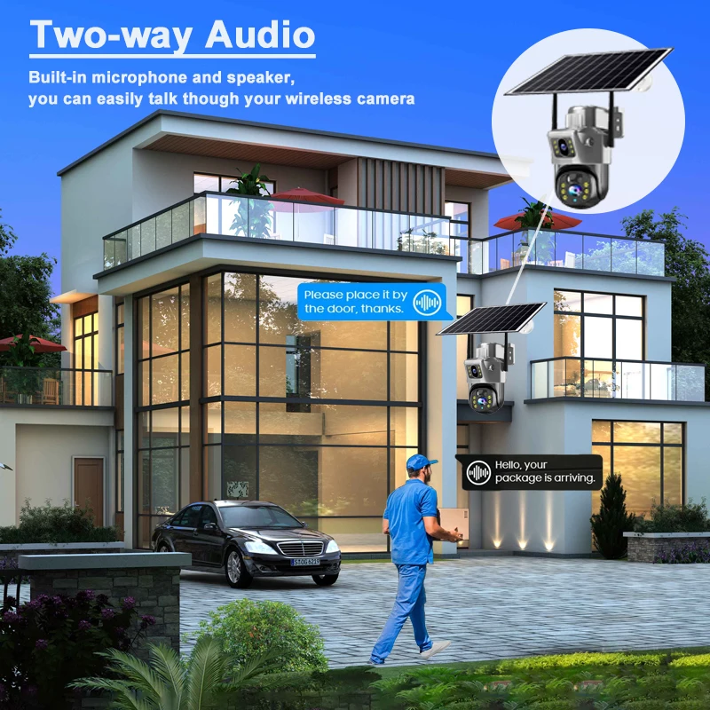 4G 8MP Solar CCTV Dual Lens Outdoor Surveillance Camera PIR Human Detection Waterproof V380 Pro Webcam Built-in Battery Monitor image 3