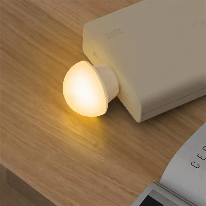 USB Plug Night Light Warm White LED Plug-In Light Bulb Portable Bedroom Bedside Kitchen Lamp Cartoon Decor Table Lamp For Kids