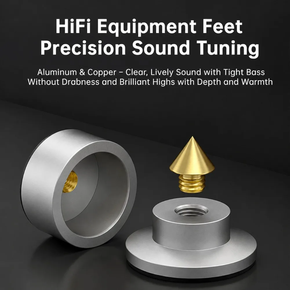 HiFi Anti Vibration Isolation Feet Aluminum Alloy Copper Core Speaker Damping Pads Shock Absorber for Amplifier Turntable