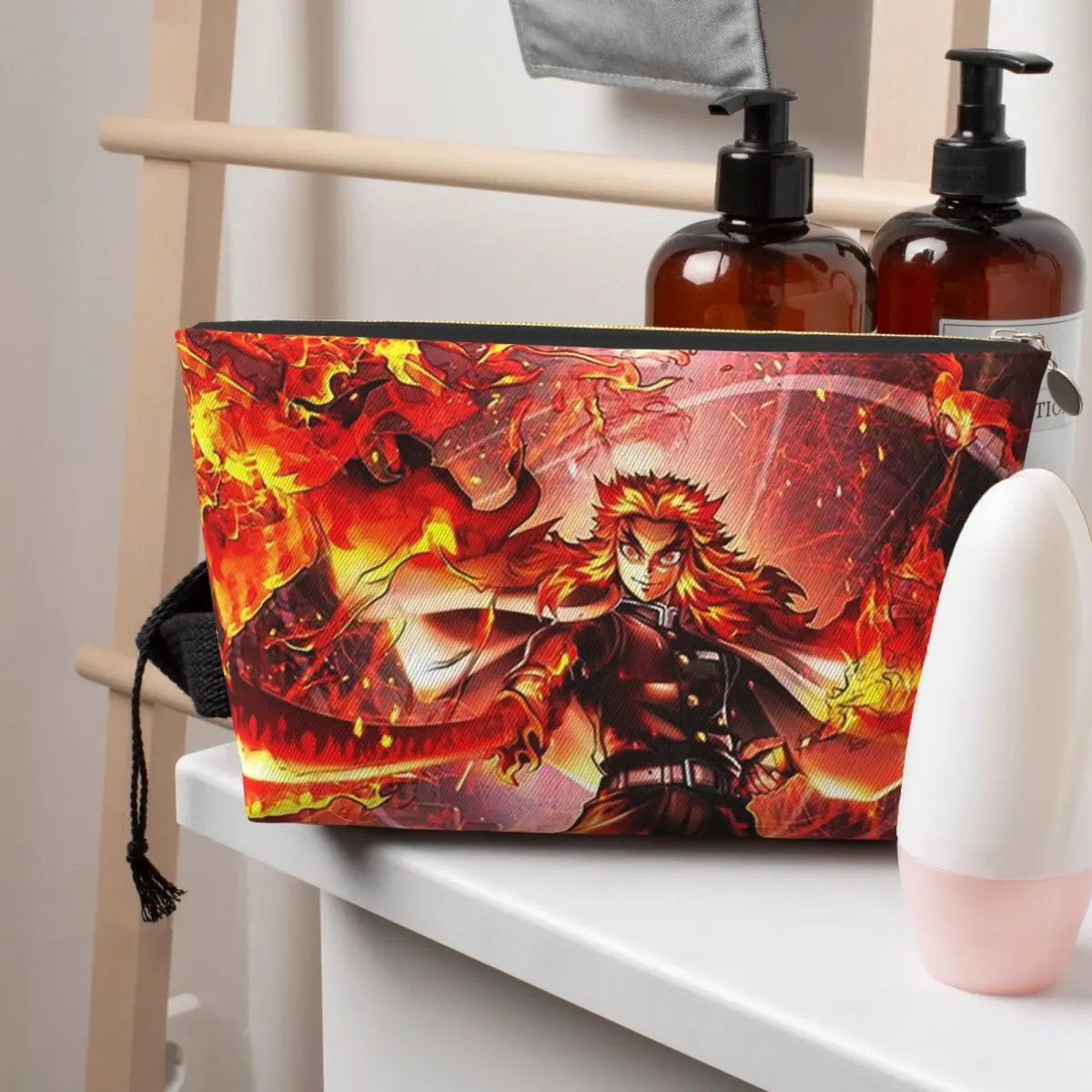 

Demon Slayer Anime (3) Women Cosmetic Bag Travel Makeup Organizer Pouch Toiletry Storage Dopp Kit Box
