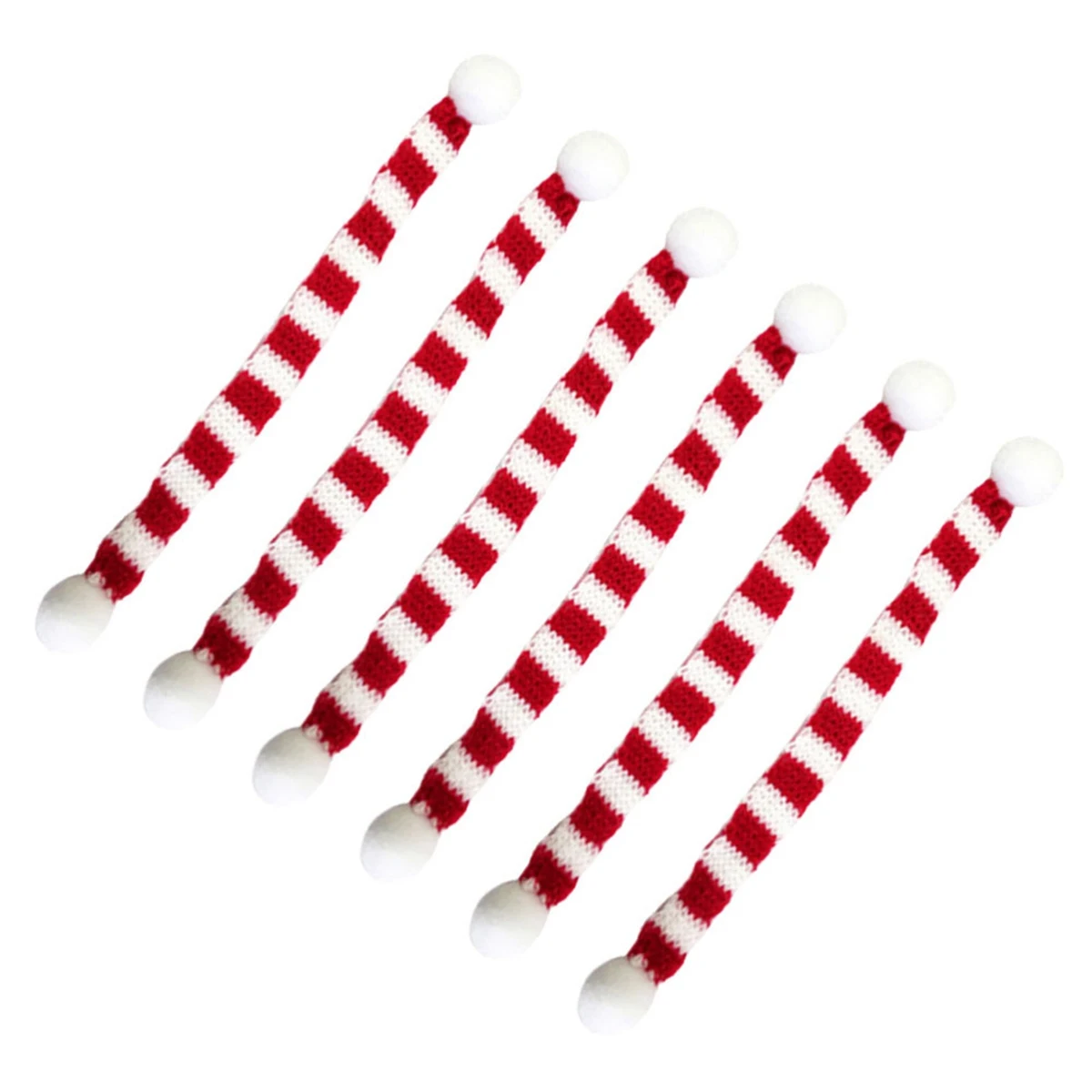 

Modern 12Pcs Red and White Mini Christmas Scarf Bottle Knit Scarf Doll Cover