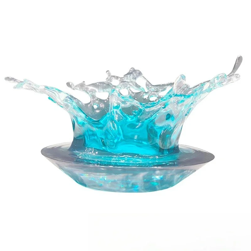 

Modern Simple Transparent Resin Splash Sculpture Art Deco Hotel Clubhouse Lobby Foyer Creative Water Drop Ornament