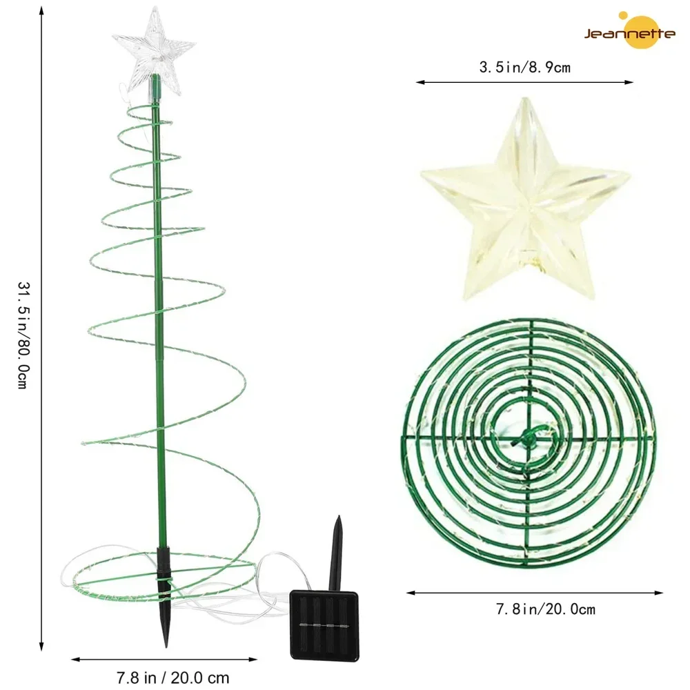 Solar Lights Outdoor Christmas Tree Light Stand Garden LED Ground Lamp String Waterproof IP65 Star Wedding Decorative Light Lamp