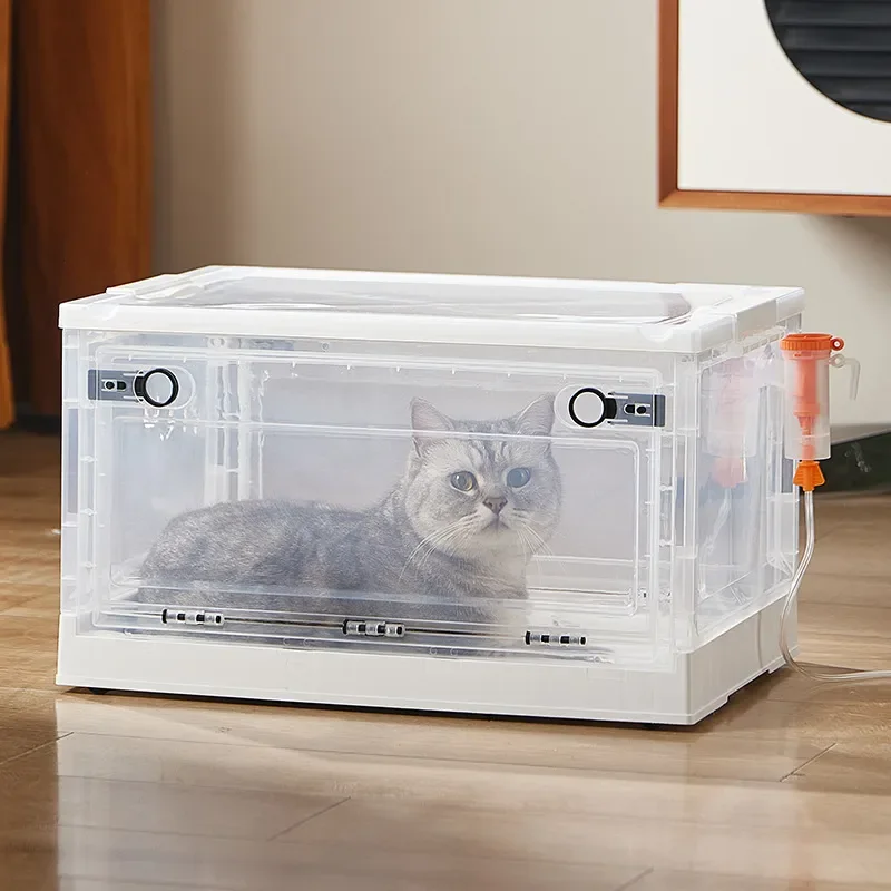 Pet Nebulizer Oxygen Inhalation Box Folding Breathable Cat Cage Cough Atomization Special for Dogs and Cats