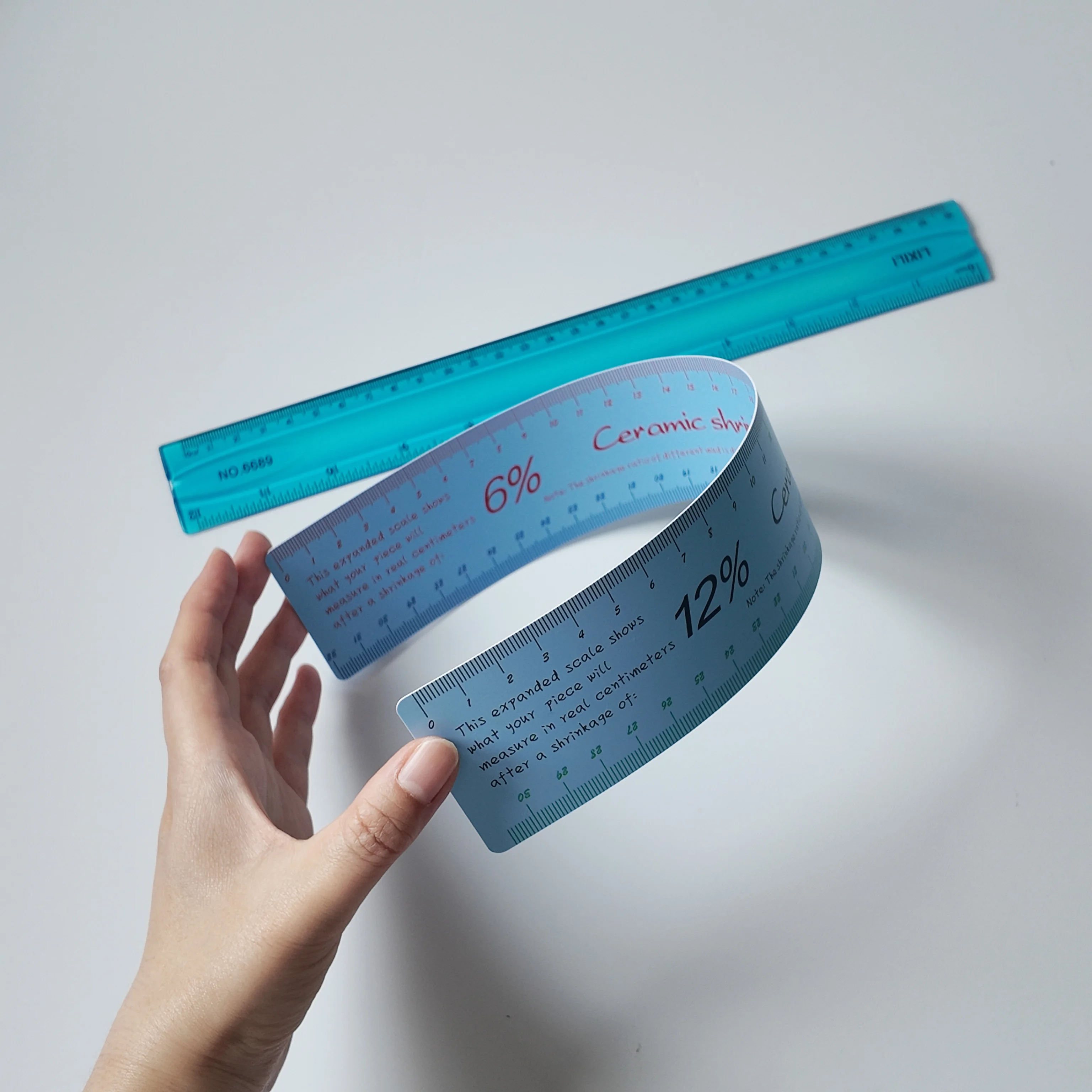 Pottery Tools Ceramic Shrinkage Scale Ruler Multifunctional Drawing Measuring Tool Plastic Flexible Ruler Set