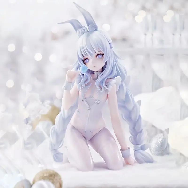 Blue Line Handmade Kneeling Venom, Lazy White Rabbit, anime Rabbit Girl, Beautiful Girl, Model Toys